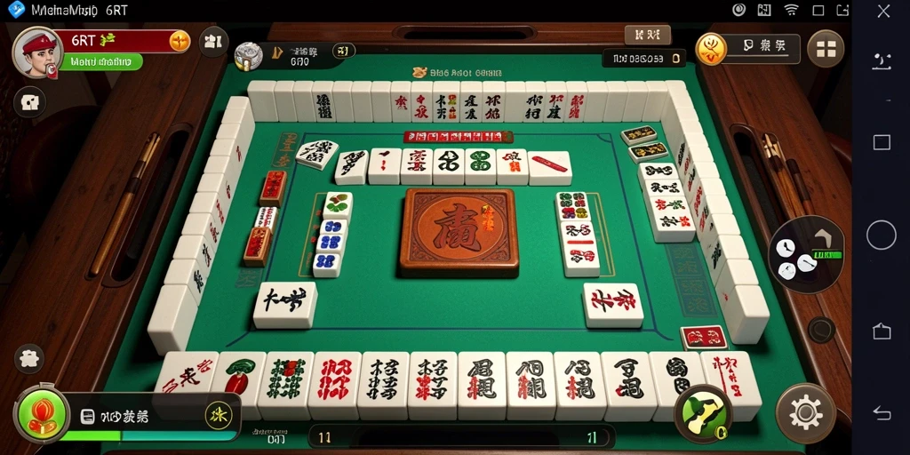 Screenshot gameplay 6RT menampilkan pertandingan Mahjong yang mendebarkan.