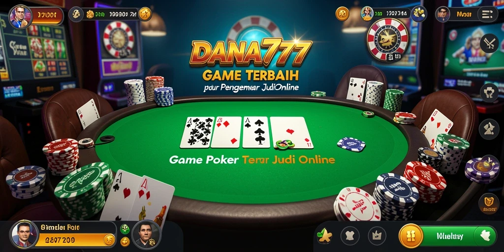 Screenshot utama DANA777 menampilkan gameplay Poker yang seru dan interaktif.