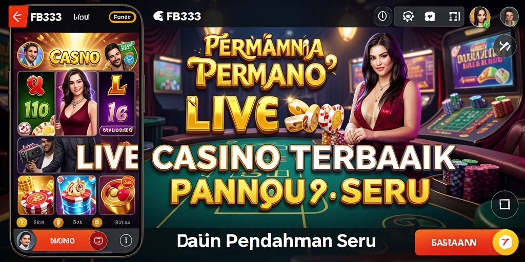 Tangkapan layar FB333 menunjukkan dealer langsung dalam permainan Live Casino yang mendebarkan.