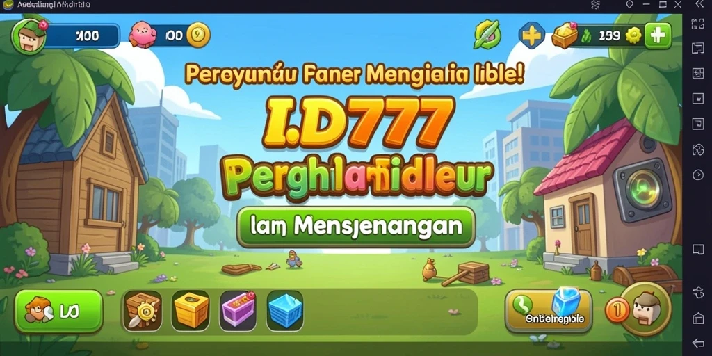 Tampilan gameplay menarik ID777 dengan karakter yang aktif mengumpulkan sumber daya.