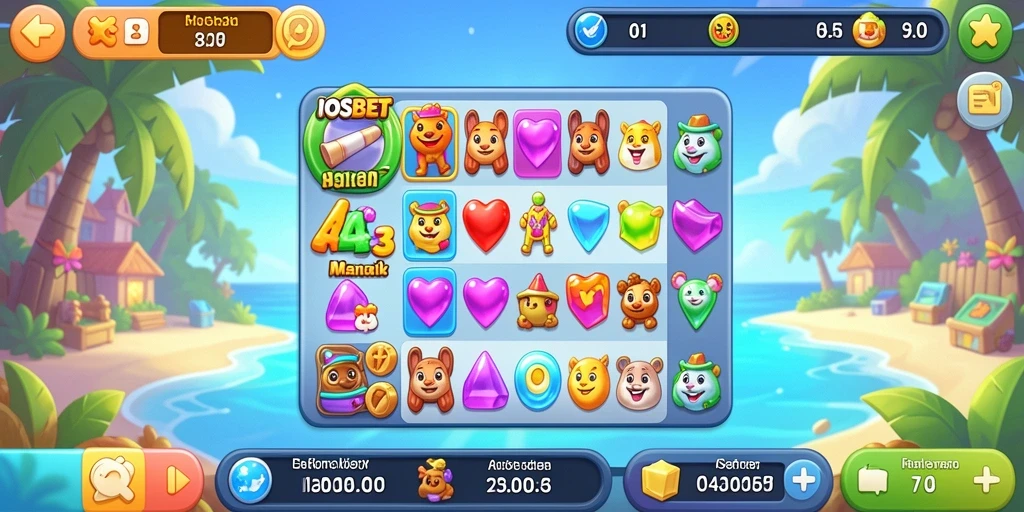 Tangkapan layar menunjukkan gameplay seru dari IOSBET Match-3.