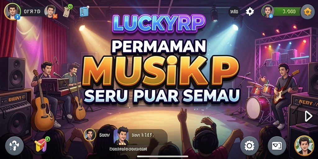 Tampilan gameplay seru dari LUCKYRP dengan musik yang menggugah semangat.