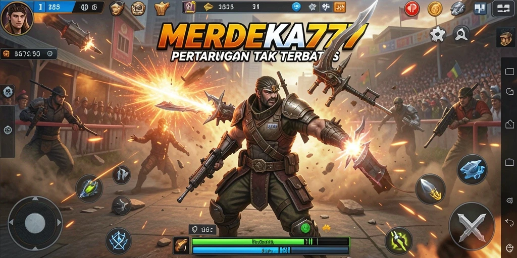 Tampilan seru karakter bertarung di arena MERDEKA777.