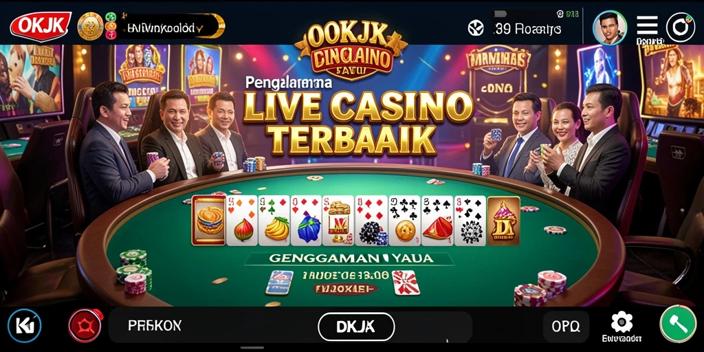 Tampilan gameplay Live Casino di OKJK yang mengasyikkan.