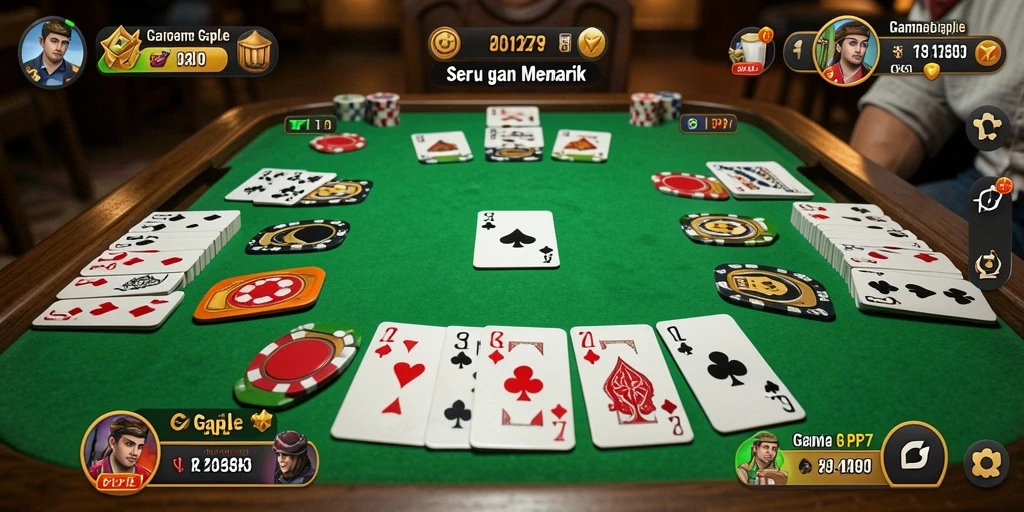 Tampilan gameplay Gaple yang seru dan interaktif di PP7.