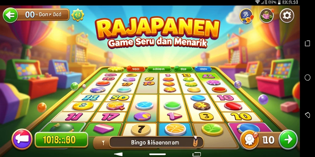 Tampilan gameplay seru di RAJAPANEN dengan suasana Bingo yang ceria.