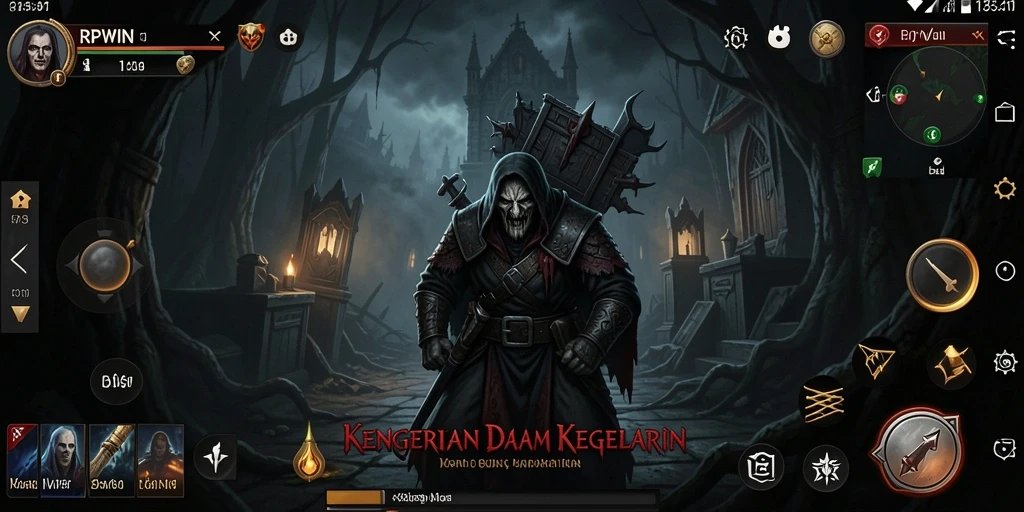 Tampilan gameplay RPWIN yang mencekam dan menakutkan.