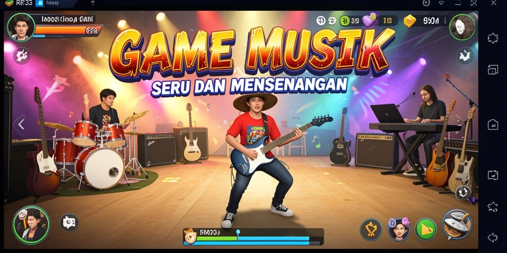Screenshot utama RR33 menampilkan gameplay seru dengan irama musik yang menarik.