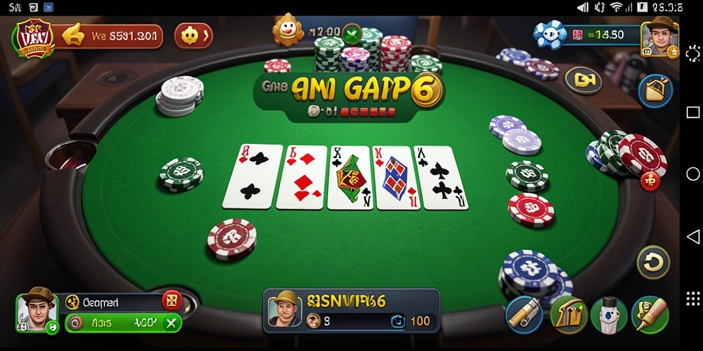 Tampilan gameplay RSNVIP6 yang penuh aksi dalam permainan Gaple.