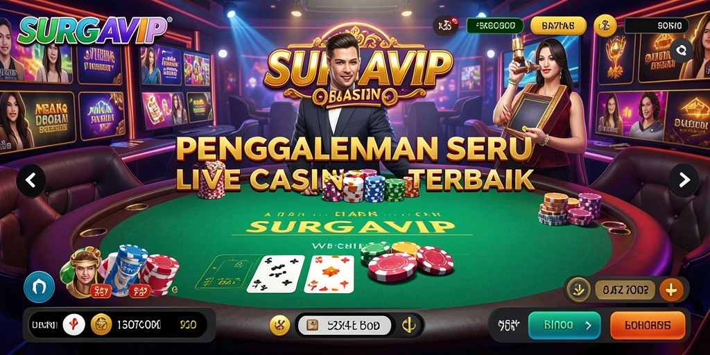 Tampilan gameplay menegangkan di SURGAVIP Live Casino.