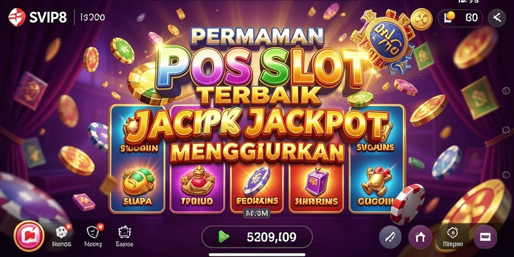 Tampilan gameplay menarik dari SVIP8 dengan gulungan yang berputar dan efek visual yang memukau.