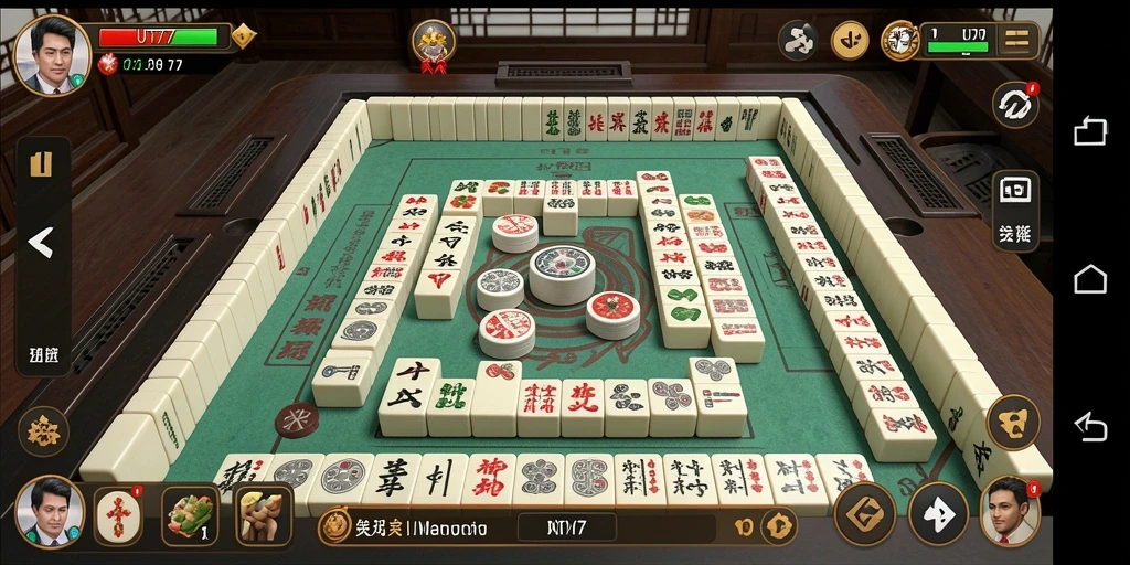 Tangkapan layar UT77 menampilkan aksi bermain Mahjong yang intens.
