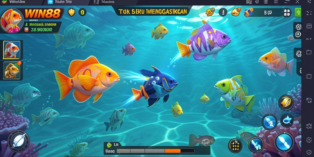 Tampilan gameplay seru dari permainan Tembak Ikan WIN88.